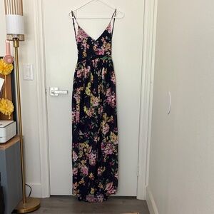 Backless Floral Maxi Dress